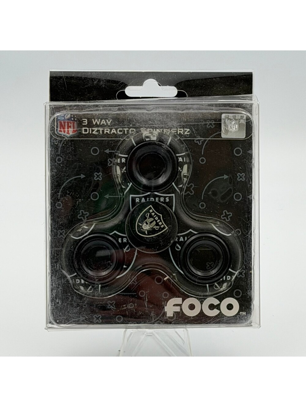 Las Vegas Raiders NFL Fidget Spinner 3 Way Diztracto FOCO New